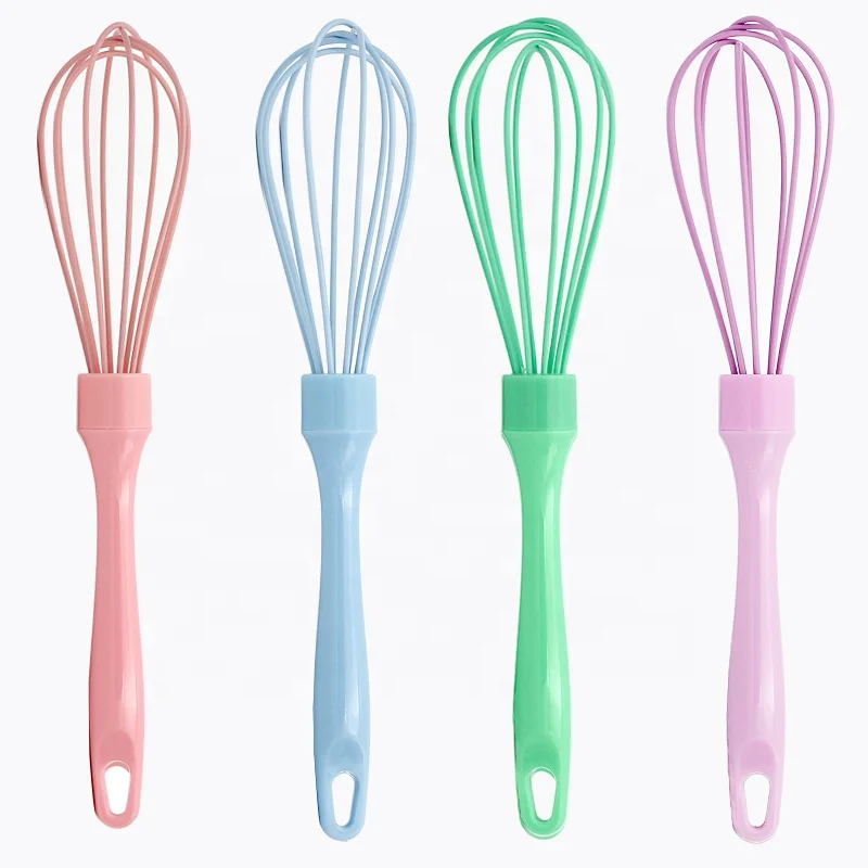 

Wholesale Price Rustproof  Silicone egg beater with PP handle, Customized colors