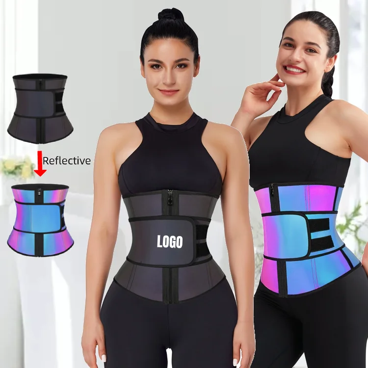 

Double Belt Reflective Waist Trainer Trimmer Women Fitness Waist Trainer Custom Double Strap Wholesale Waist Trainers