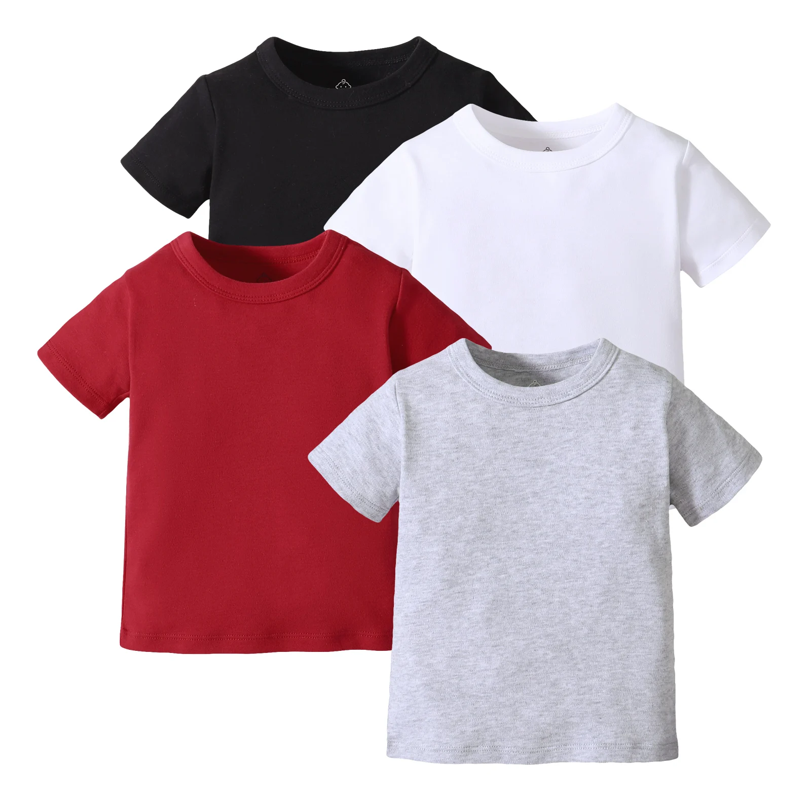 

Ready to Ship Baby T-Shirts 4Pcs Baby Clothing Sets Short Sleeve Baby's Cotton Clothing Sets, Black,white,red