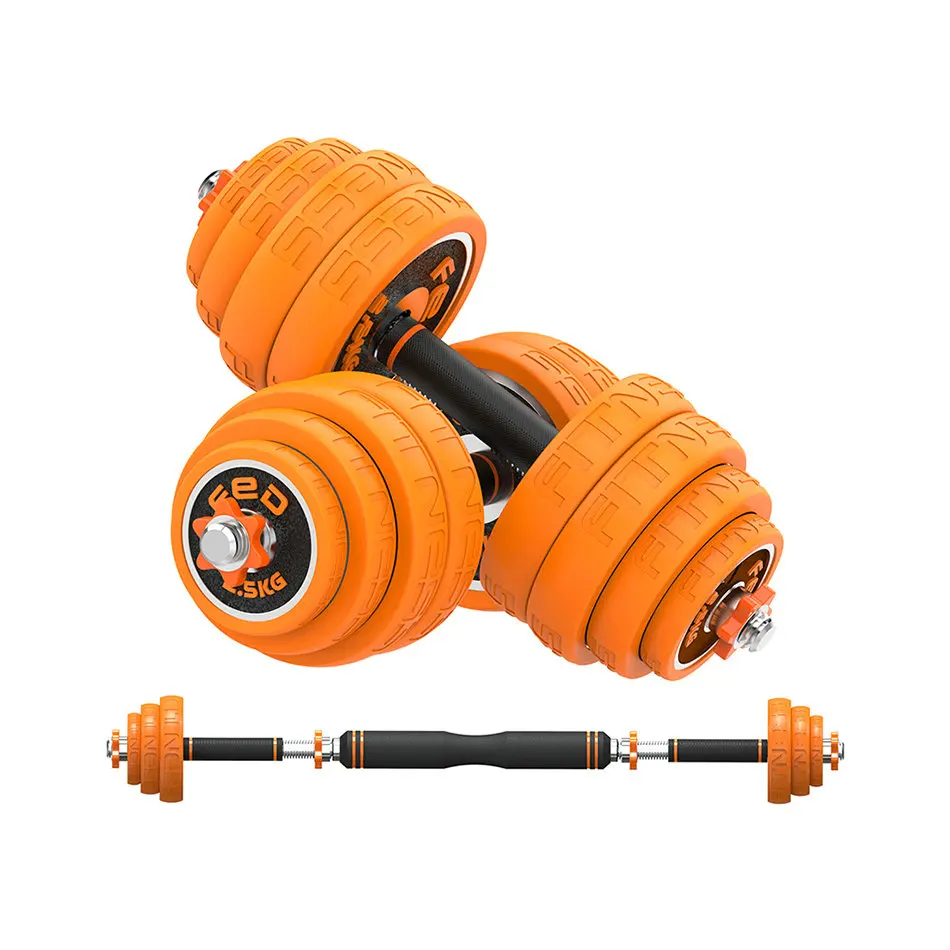 

20Kg Heavy quickly adjustable electroplated dumbbells ergonomic comfort grip gym lifting detachable dumbbell sets for fitness, Orange,black