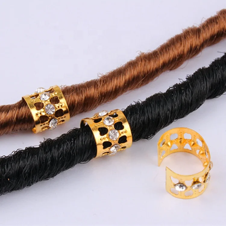 

New Gold  Dreadlock Braiding Beads Cuff for box Braid, Golden