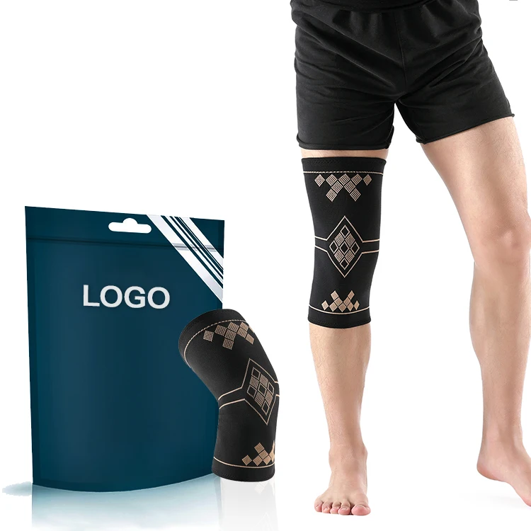 

Wholesale good quality copper infused nylon knee support brace compression for fitness safety and therapy