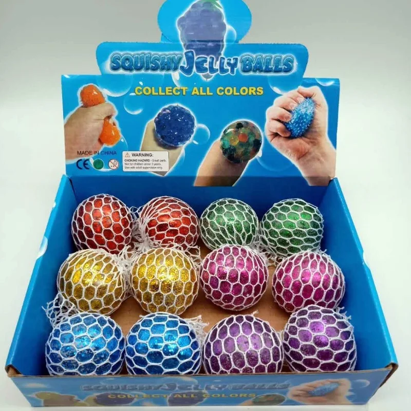 Two Tone Squishy Jelly Ball Squeezy Bead Balls AGE 3 