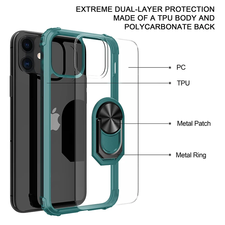 2020 Popular Military Grade Shockproof Ring Holder Case For Iphone 12 Case Cover