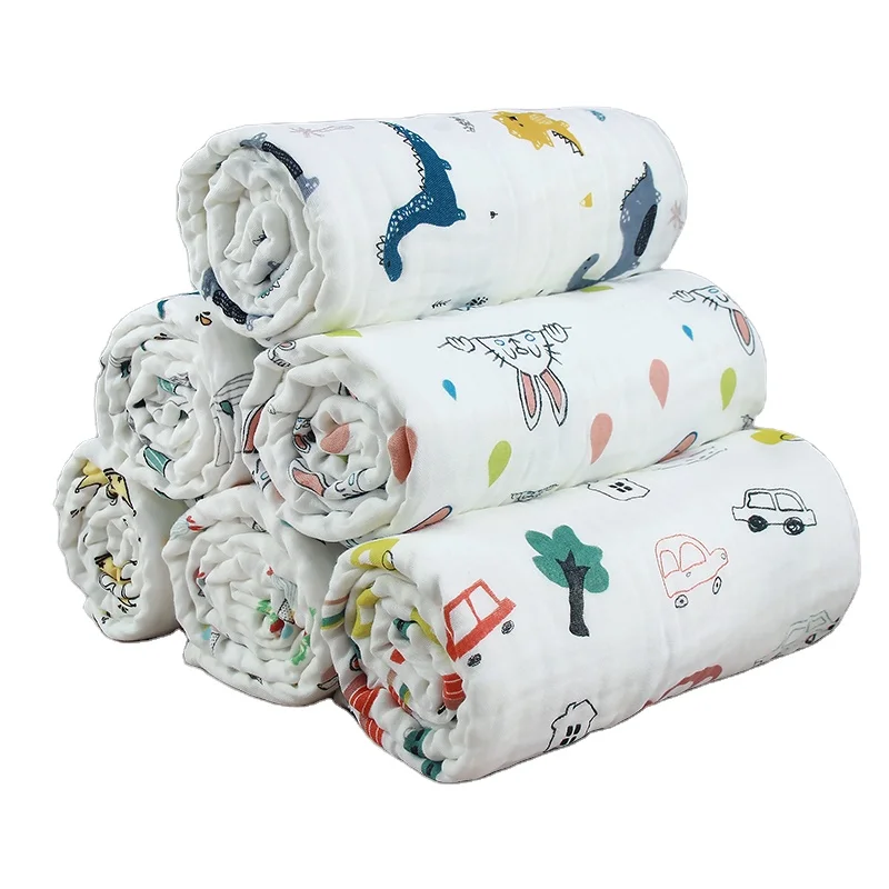 

Custom Print Cotton Gauze Muslin Reusable Baby Child Swaddle Blanket