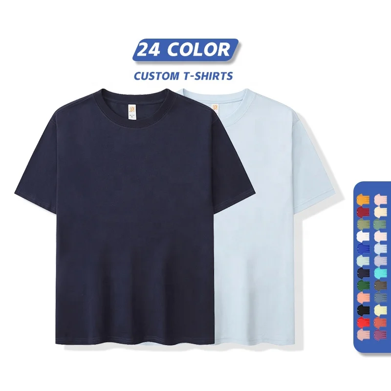 

Wholesale Mens Blank camisas 230gsm 100% cotton tshirt printing Custom Plain t-shirt Logo Printed Black t shirts