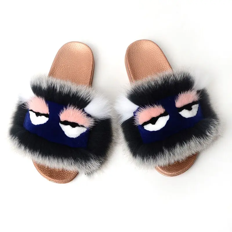 

Wholesale personality design fur sandals and slippers home sandals, As picture show