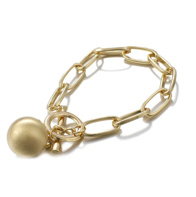 

Simple Atmospheric Chain Bracelet Gold Plated Ball Bracelet for Women