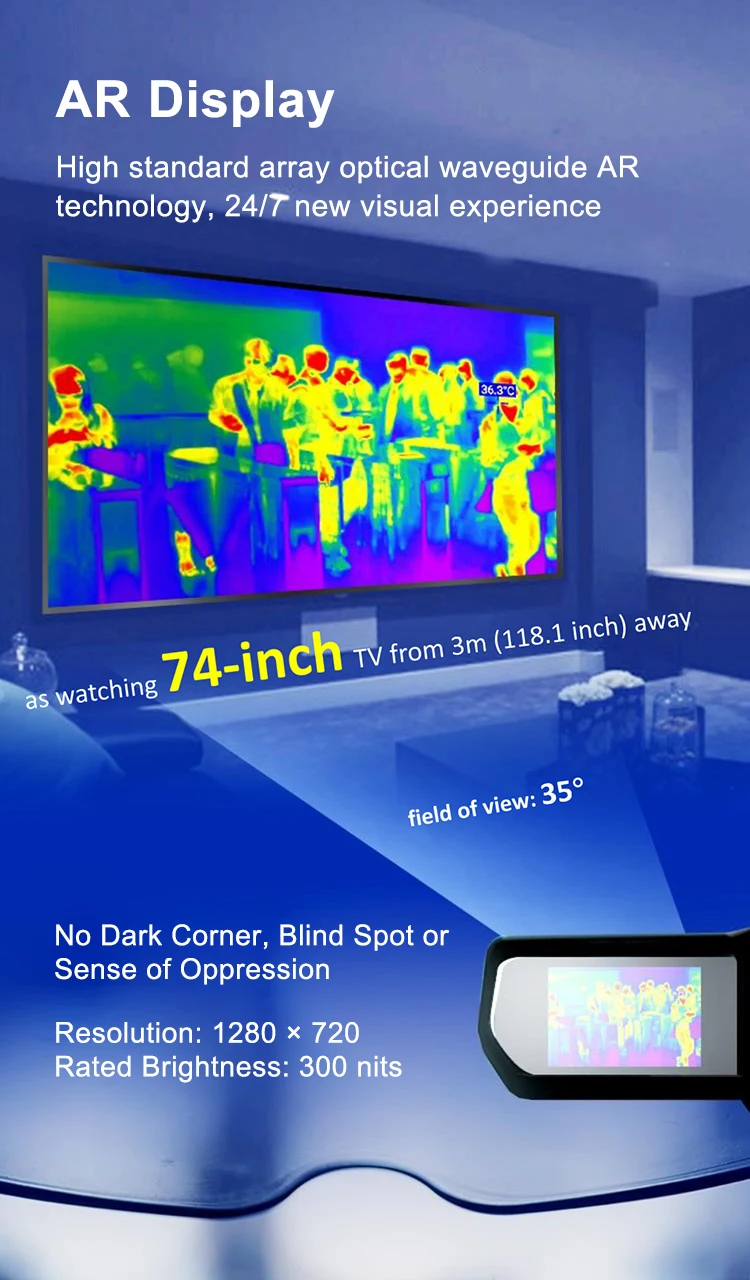 N901 Kızılötesi Termal Görüntüleme Sensörü Kamera Sıcaklık Tarayıcı Ateş Algılama Termometre AR Polis Akıllı AI Kask