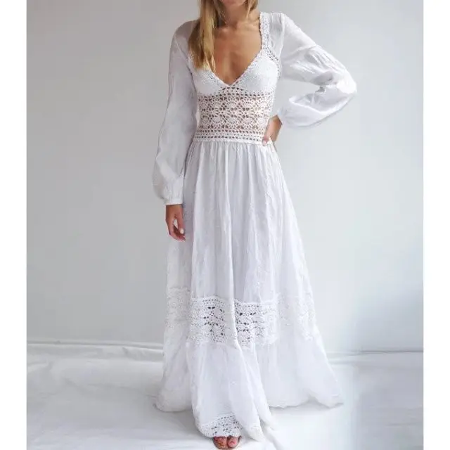 white lace gypsy dress