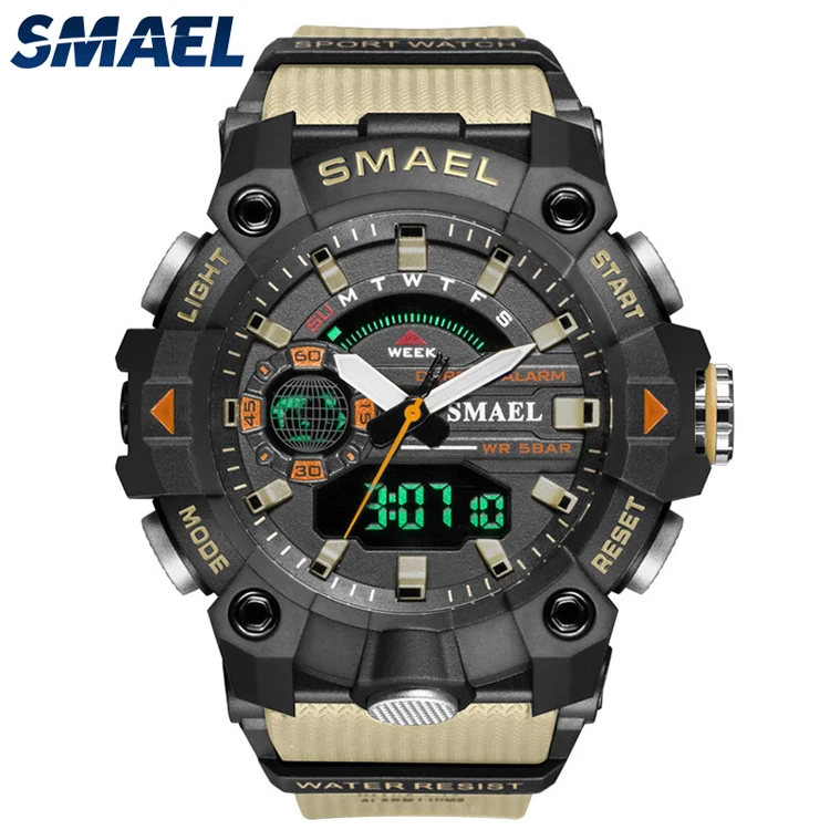 

SMAEL 8040 LED Light Digital Watches Military Watches Men Sport Watch New 50M Waterproof Wristwatch Stopwatch Alarm 8040 Men's