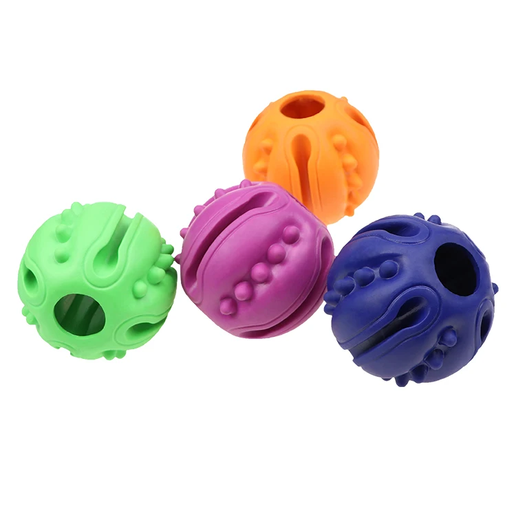 Rubber  pet  toy   Treat  Dispensing toy    New design of molar cleaning toy ball, bitable dog snacks leak pet dog toys