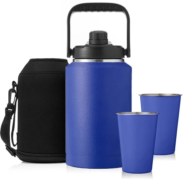 

Gradient Color 64oz / 128ozEco-friendly Outdoor Travel Camping Growler Double wall 304 stainless steel large capacity growler, Customized color