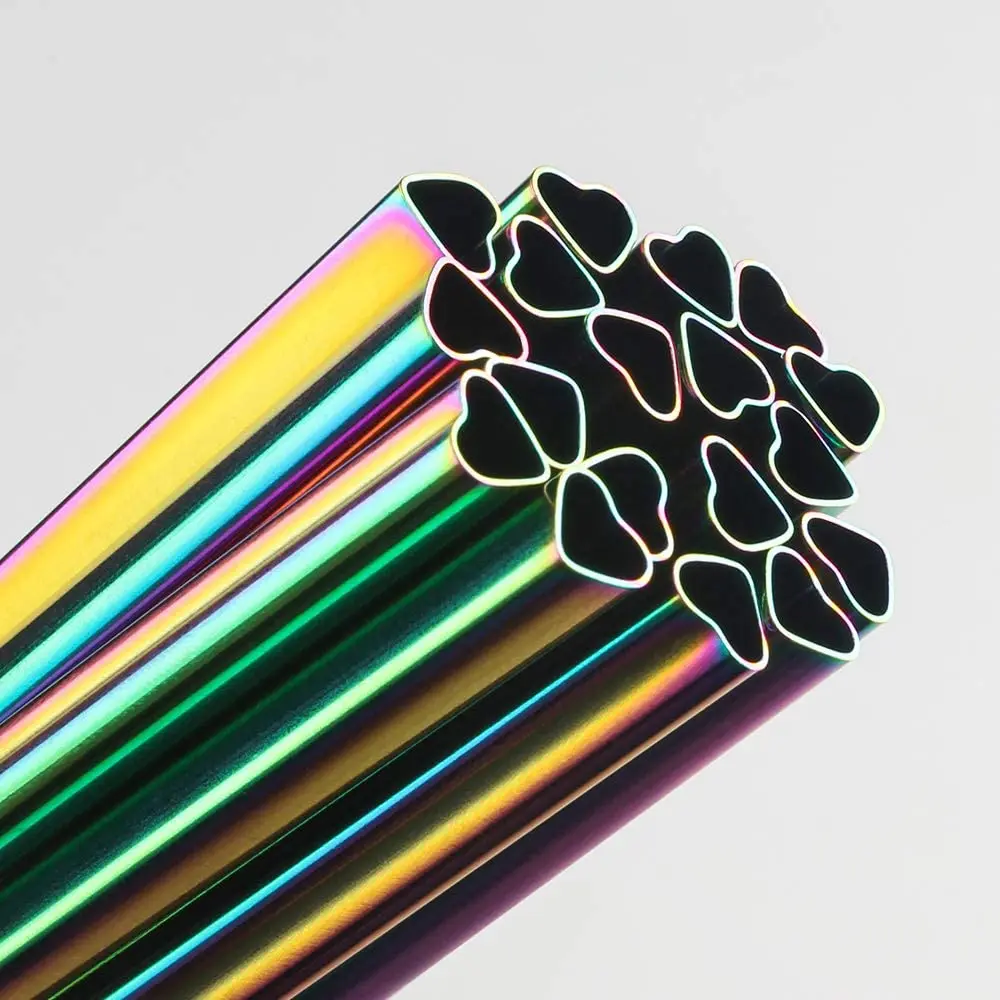 

Wholesale Custom Eco Metal Straws Heart Shaped Stainless Steel Straw Approved Reusable Heart Shape Metal Straw, Different colors