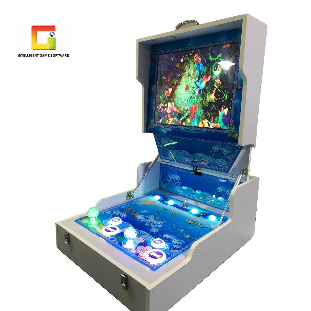 

USA Popular Electronic Indoor fish Shooting Game portable 1 to 2 players 26 games in one Fish Game suitcase