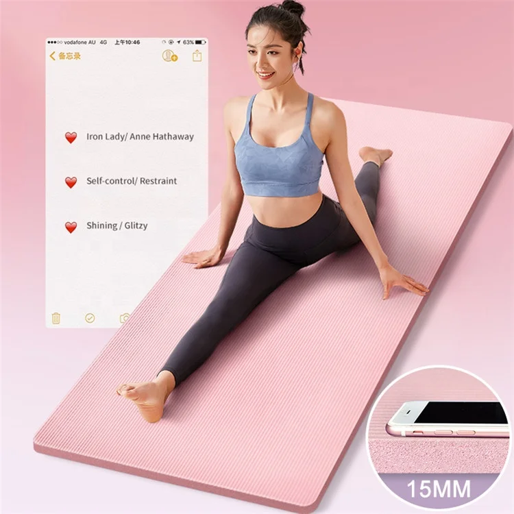 

15mm Extra Thick NBR Yoga Mat Cheap Exercise Sport Mats For Gym Fitness Pads, Customized