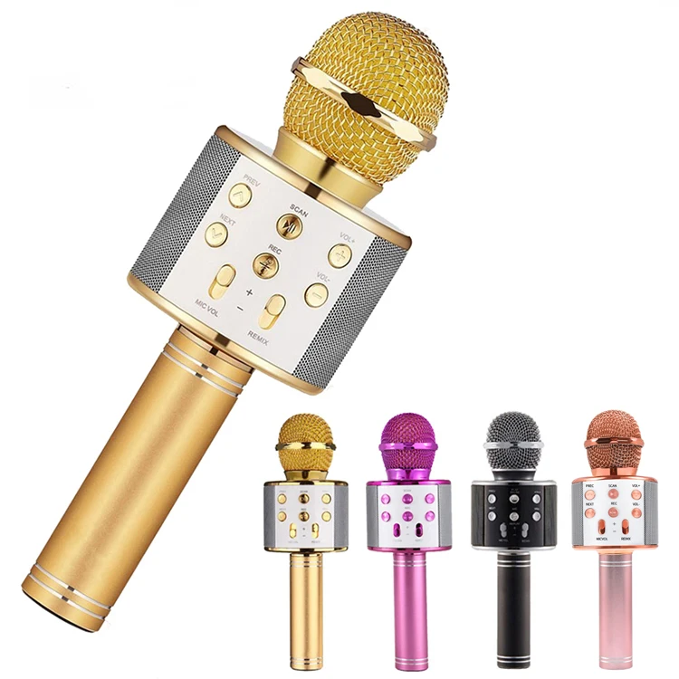 

Wireless Karaoke Microphone with Speaker Portable Handheld Karaoke Player for Home Party KTV Music Singing Playing Podcasting, Black pink rose blue gold