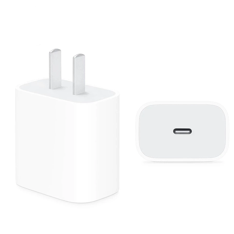 

Original Fast Charging Wall Charger for iPhone 12 mini pro max Max for iPad Pro Type C cable EU US Travel 18w Power Adapter, White
