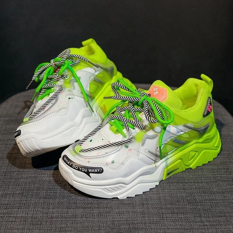 

2021 New Women Shoes Comfortable Breathable Casual Shoes Autumn Women's Lace-up Color Matching fashion walking style Sneakers