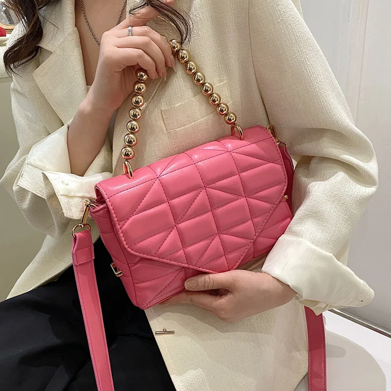 

2022 Summer Quilted New Bags Drop Shipping Luxury Chain Shoulder Hand Bag Women Small Jelly Handbags PU Leather
