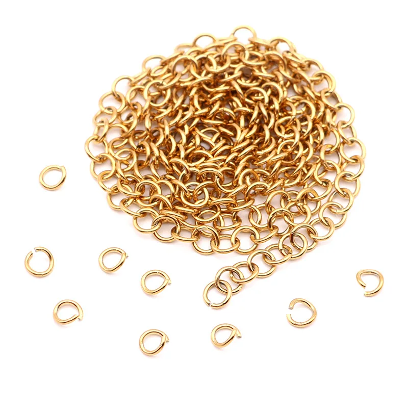 

1000pcs Gold Stainless Steel Jump Ring Open Loop Rings Connectors for DIY Earring Bracelet Necklace Jewelry Making