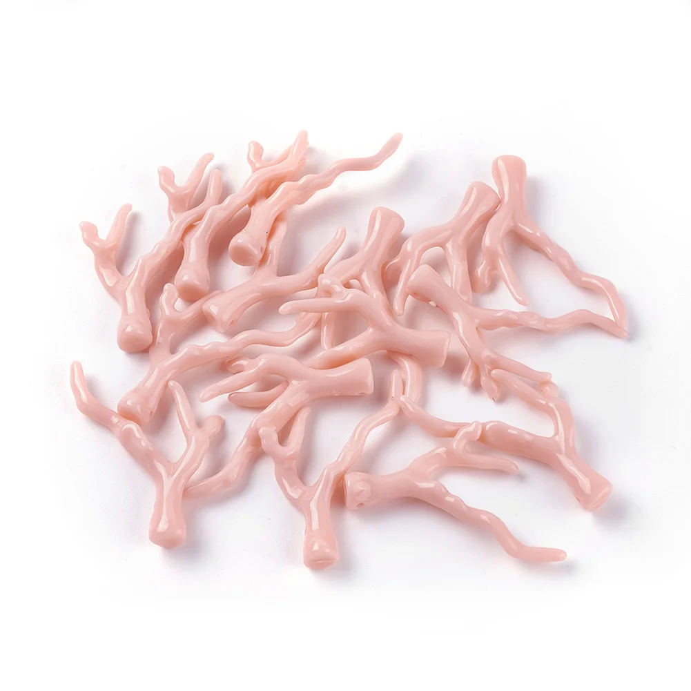 

PandaHall Mixed Color Coral Branch Shape Opaque Acrylic Pendants, Pink