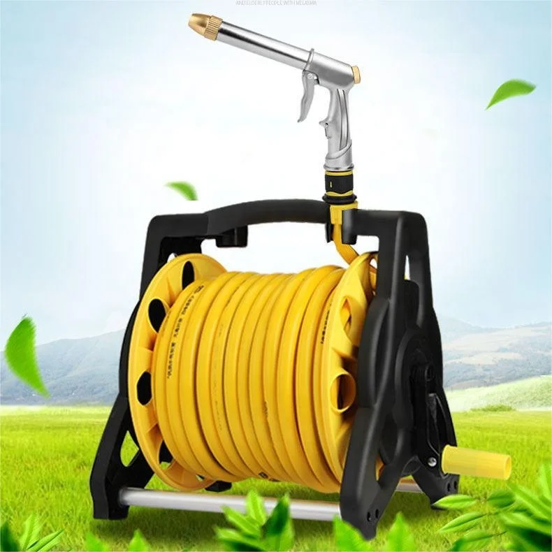 

Worth 35m PP Hand Retractable High Pressure Metal Garden Water Hose Reel Set with 10 Function Nozzle