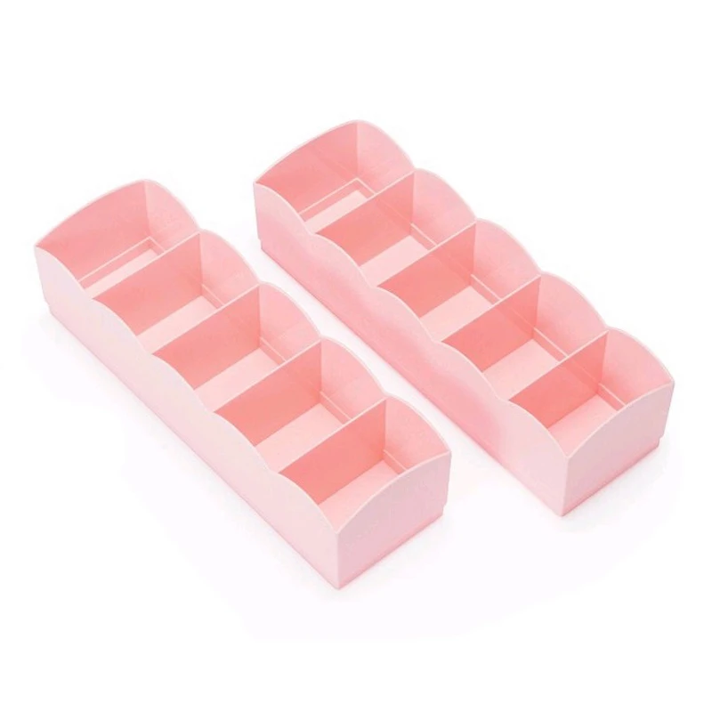 

Plastic Underwear And Sock Desk Drawer Divider Storage Organizer, Blue, green, pink, clear blue, clear pink