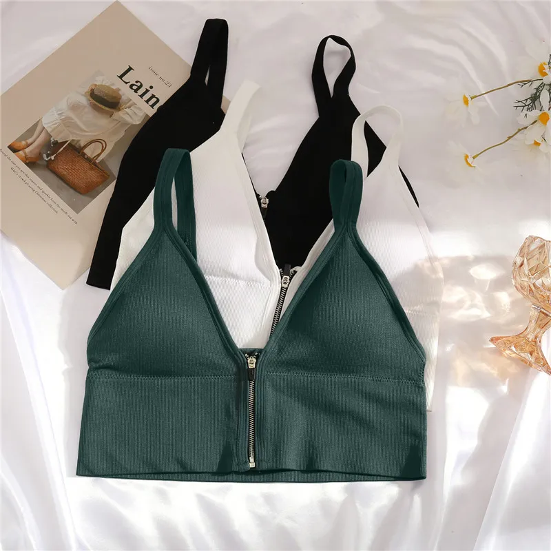 

FINETOO Women Sexy hot cotton Backless Bralette Sports Bra For Girls Seamless Padded Bra Lingerie Cotton Wireless Bra