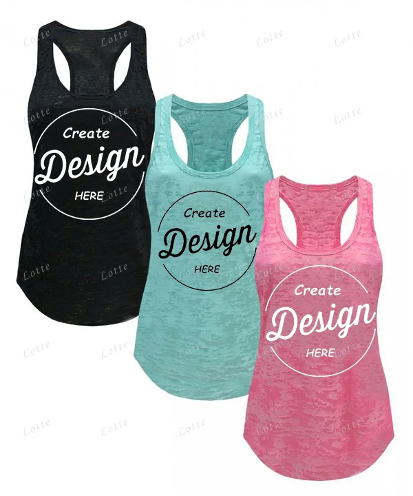 

New Arrival Promotional Sales Burnout Racer back Tank Top, Women's Workout Tank Top