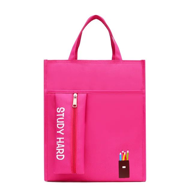 

Waterproof fashion large capacity children cute art design tutorial bag student tote pencil carrying book bag for girls, Pink/black/blue/navy/custom made