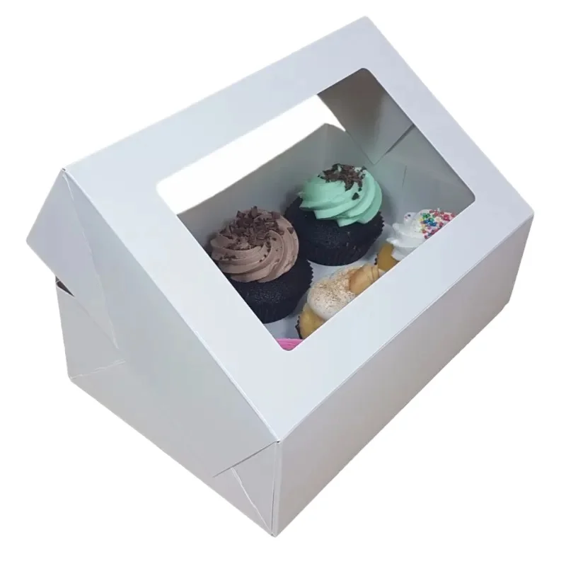 

China Wholesale Price Cake Custom Packaging Customized PVC Clear Transparent Cup Cake Boxes With Window
