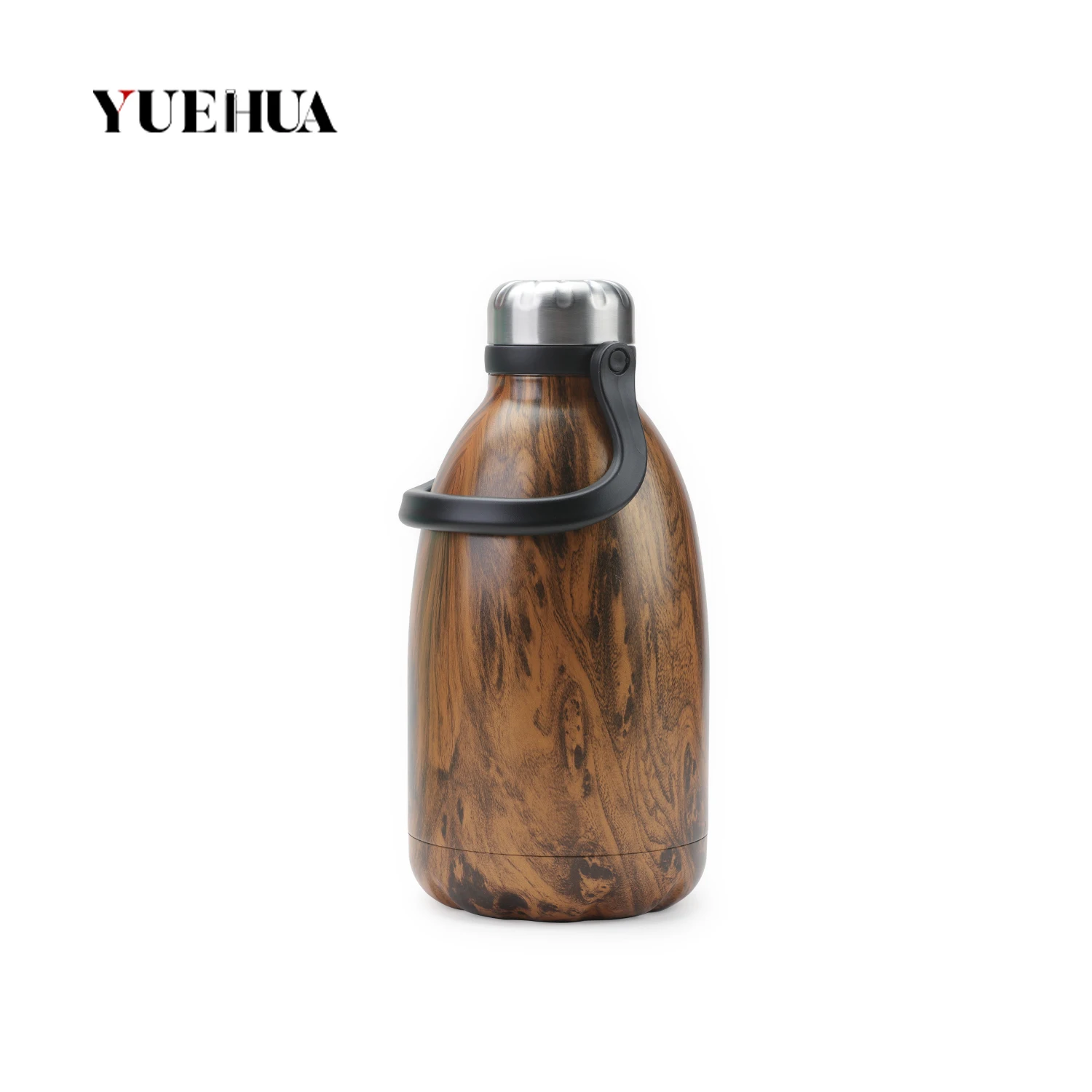 

Bpa-Free Vacuum Insulated Stainless Steel Wooden Grain Water Jug Flask Roamer Bottle With Handle, Wood grain