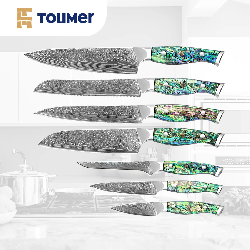 

High quality Japanese Kitchen knives set multifunctional cooking knife damascus steel knife set, As picture