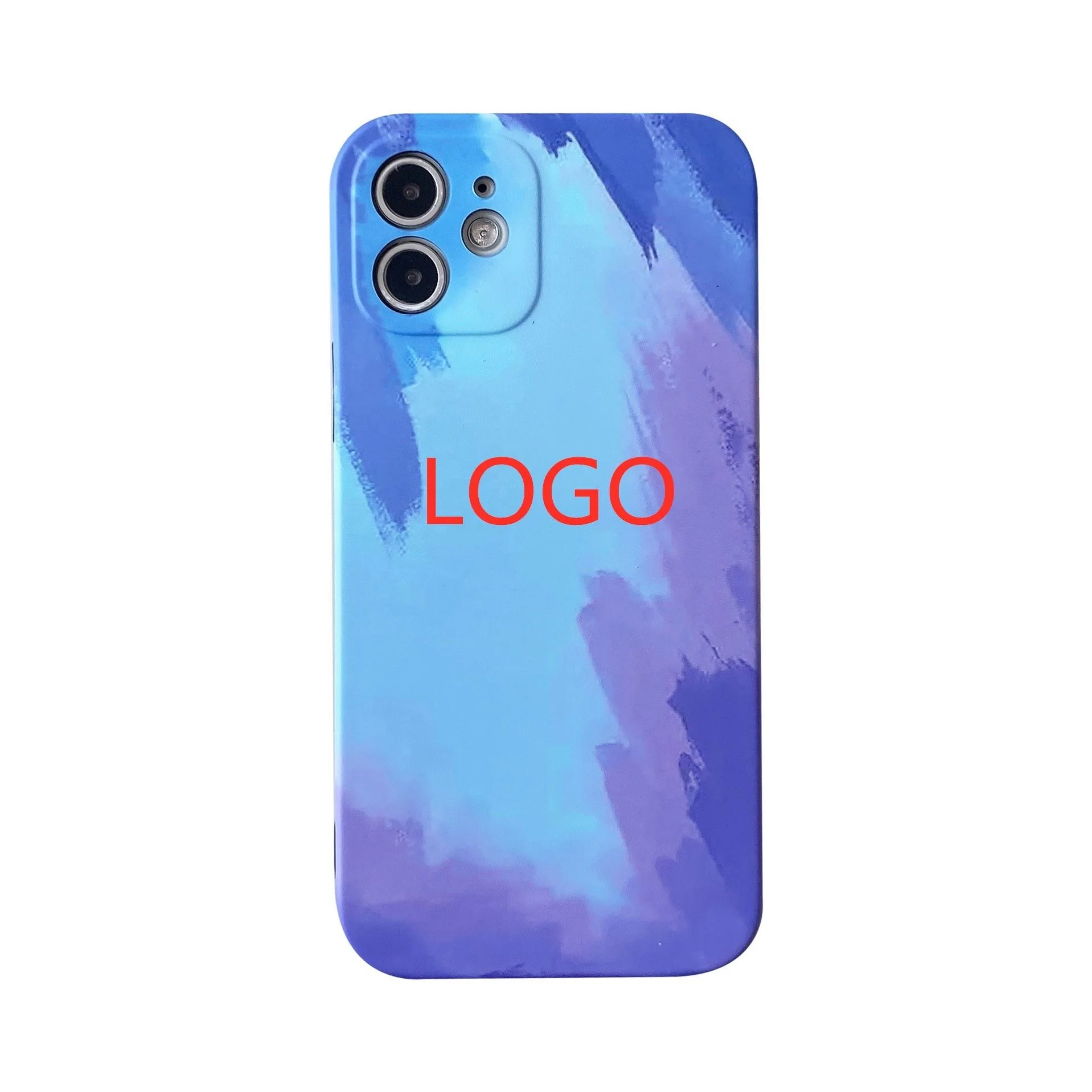 

2021 New Design Water Color Official Liquid Silicone Case Mobile Cell Phone Back Cover For Iphone 12 11 Pro Max With Logo, 7 colors