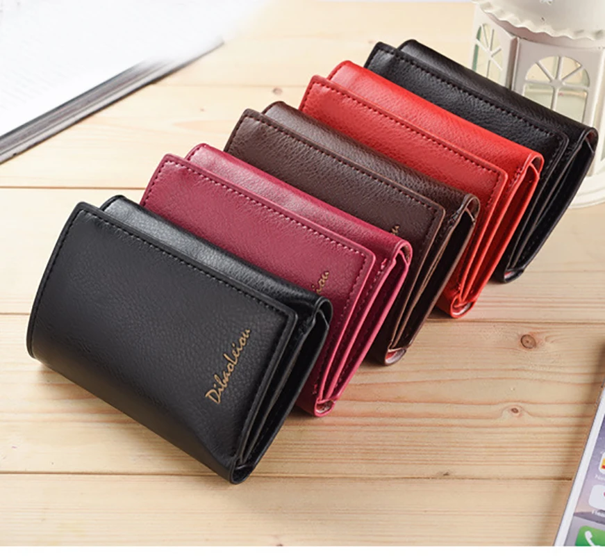 

2021 new couple tri-fold credit card coin purse unisex fashion solid color wallet For men's and women's Coin wallet women