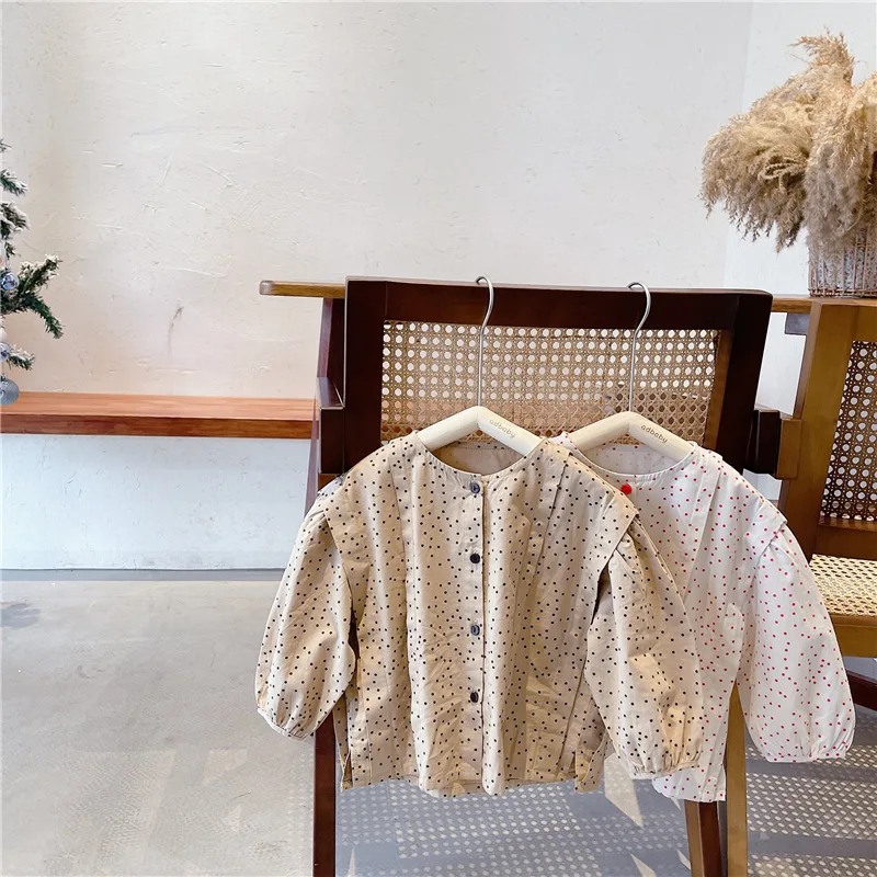 

New Stlye Girls Shirt Spring Cotton Full Sleeve Fashion Girls Blouse
