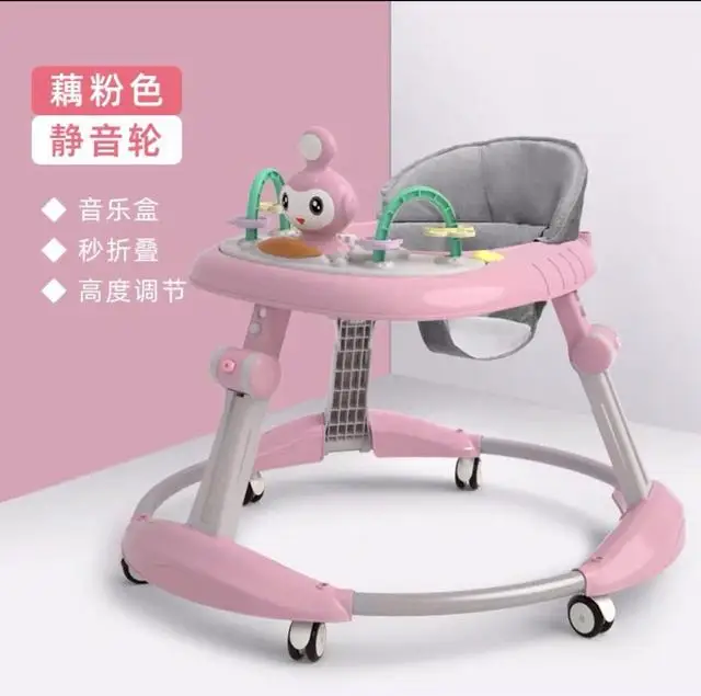 

Newly Baby Walker Wheels car with Music Toddler Safety Anti-Rollover Seat First Steps Toys Infant Walker kid Multifunctional Car, Blue
