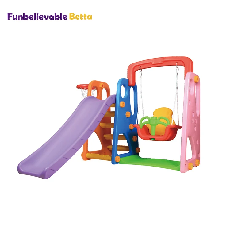 
Baby plastic indoor slide and swing toy set for kid 