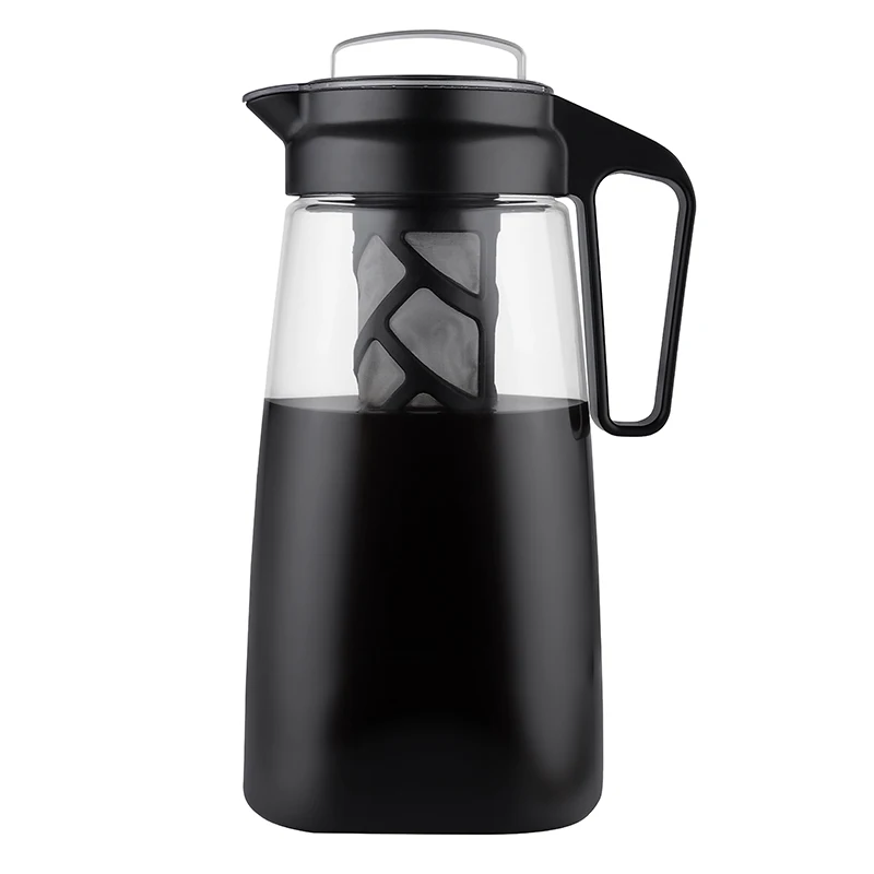 

BPA Free Airtight Lid PP Handle Easy To Clean Reusable Mesh Filter Leak proof Tritan Cold Brew Coffee Maker, Customized color is acceptable