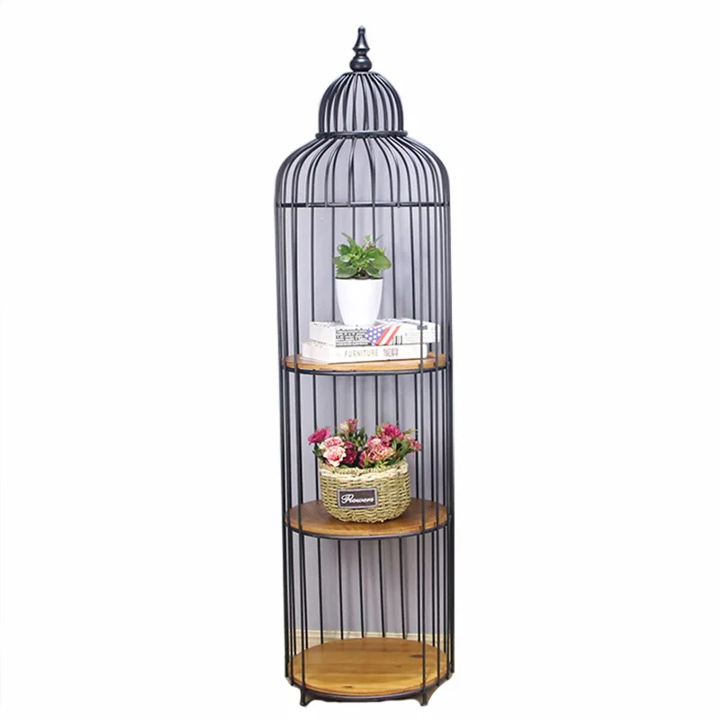 

Wrought Iron Bird Cage Decor Home Garden Planter Metal Display Indoor Outdoor Flower Plant Stand