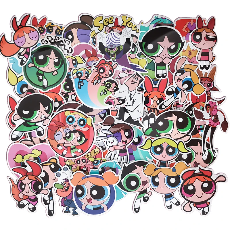 

50PCS Powerpuff Girls kawaii stationery stickers for car mobile phone laptop, Cmyk