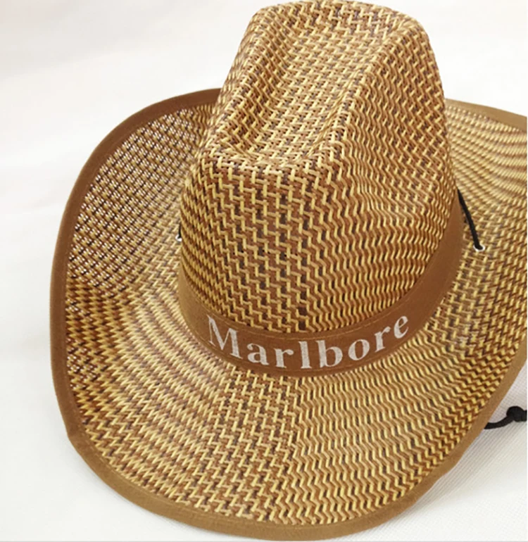 2019 Fashion Summer Unisex Beach Hats Wide Brim Wholesale Raffia Cowboy Straw Hats For Men