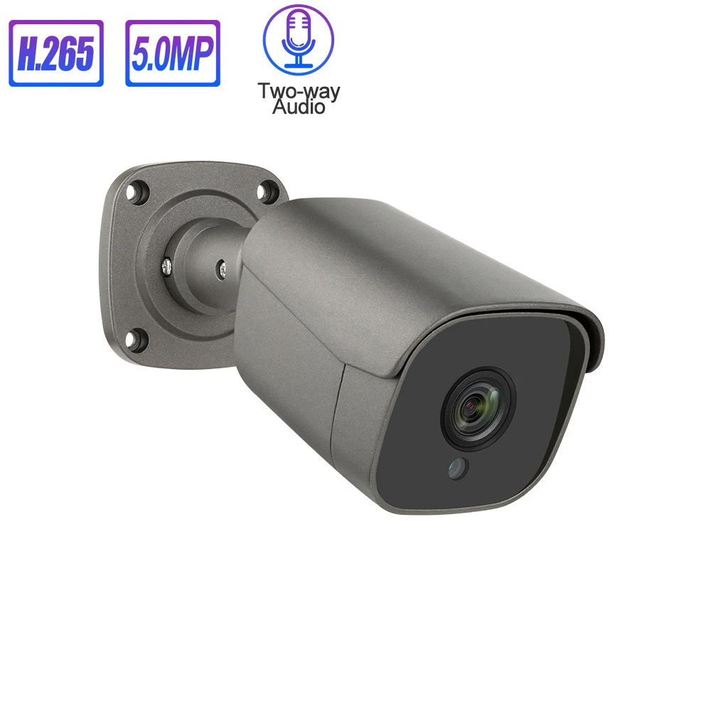 

Outdoor Waterproof H.265 5MP HD 48V POE IP Camera Human Motion Detect Two Way Audio AI Camera