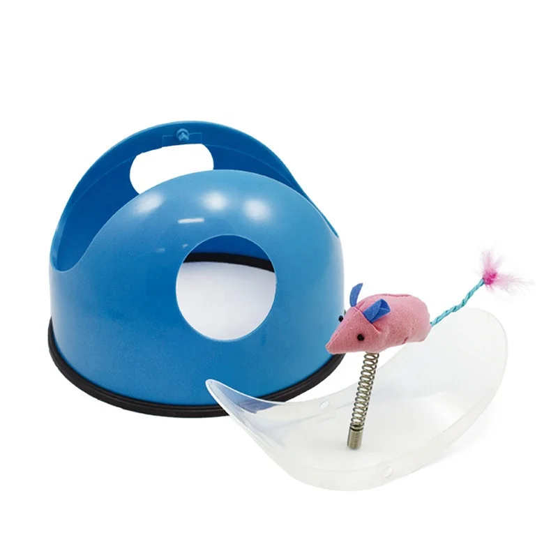 

Amazon new hot sell cute pet products cat rotate interactive capture toy, Blue