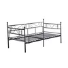 Daybed Single Bed Frame with Headboard and Solid Metal Slat Mattress Platform Base Guest Bed Frame Sofa Bed for Living Room