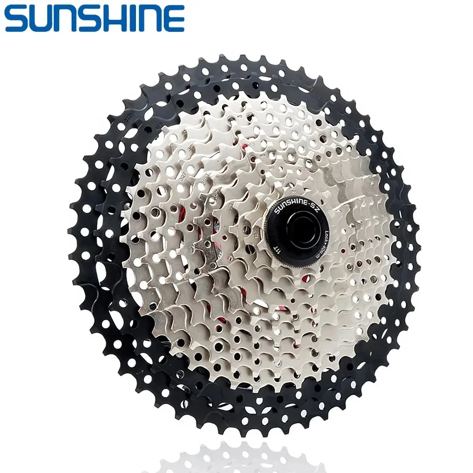 

SUNSHINE MTB Cassette 8/9/10/11/12 Speed 32-52T Mountain Bicycle Freewheel Bicycle Cassette For Shimano/SRAM, Silver