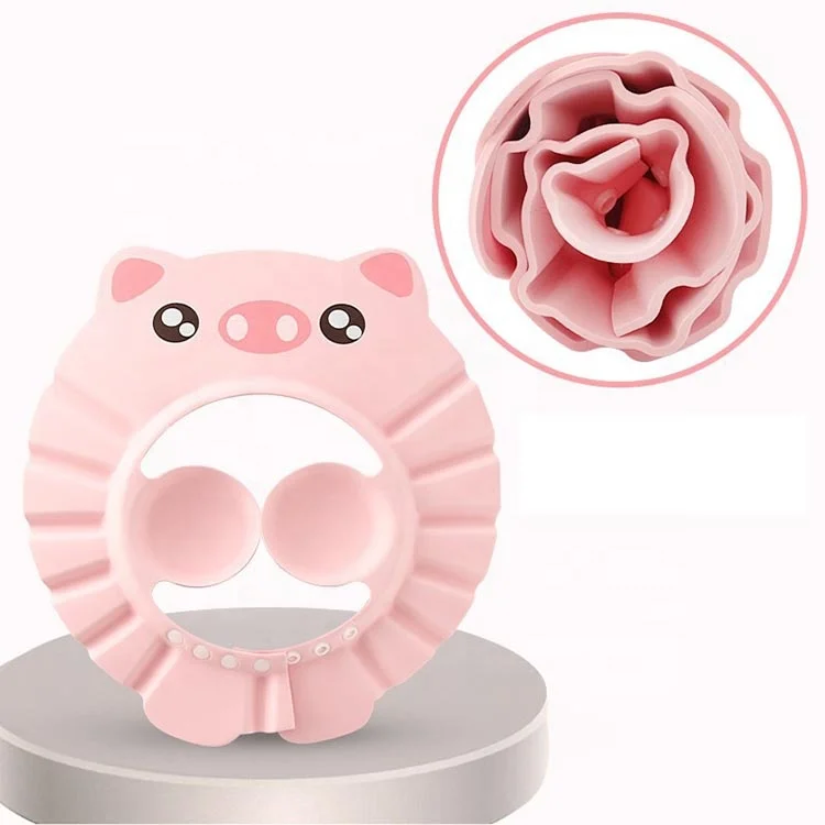 

Adjustable Soft Baby Children Shampoo bathing caps Head Shower Hat silicone baby shower cap, Pink blue yellow