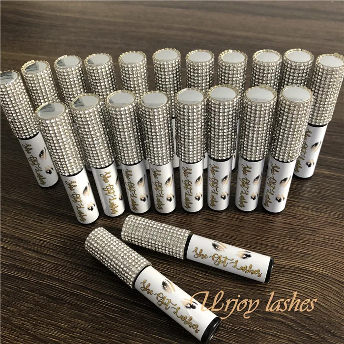 

eye lash glue bottles Private Label Latex Free Mink Lashglue with Rhinestone, Clear