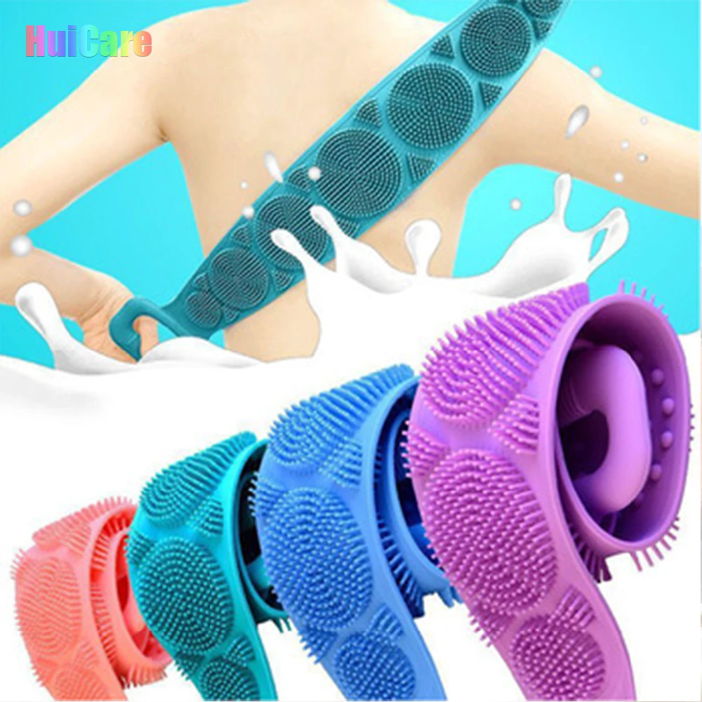 

80cm Bath Back Scrub Towel Long Strip Soft Bath Belt Body Exfoliating Silicone Rubbing Back Scrubber